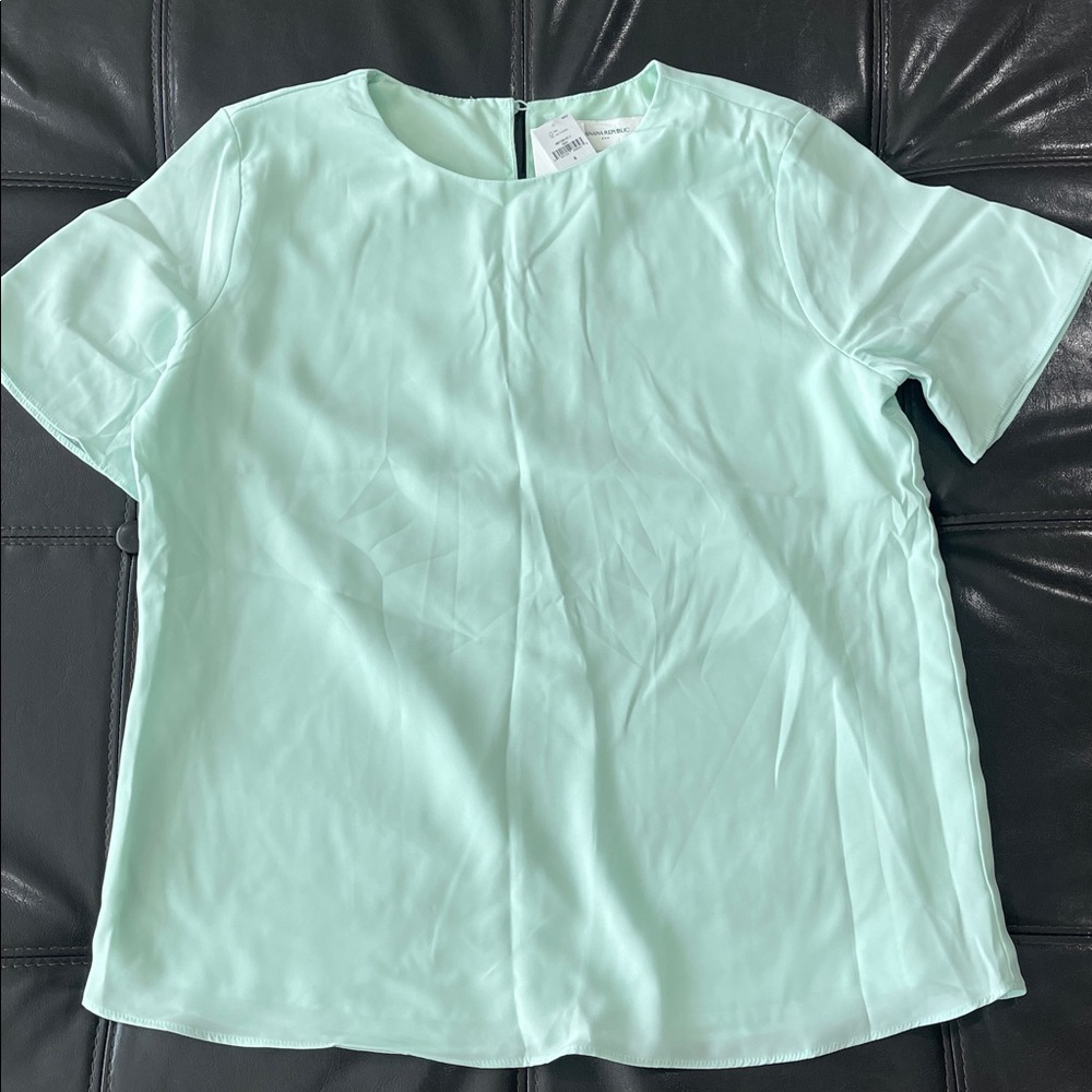 Banana Republic Classic Crewneck T-shirt Pistachio Lush Blouse Top - Picture 2 of 8